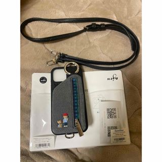 familiar - ファミリア ネックストラップ ブルー チェック スマホ