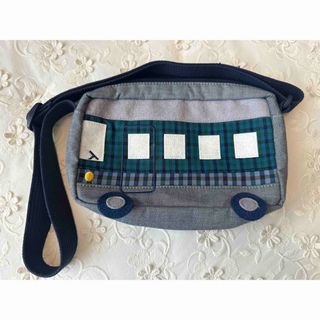 familiar - ファミリア familiar 舟形 ポシェット 緑チェック 旧