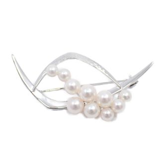 MIKIMOTO - ミキモト ブローチ パール アコヤ真珠 5.5-6.5mm シルバー
