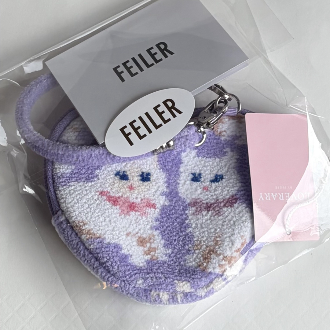FEILER - FEILER WEBカラー ハート型ポーチ♩モフモフネコチャン♩の