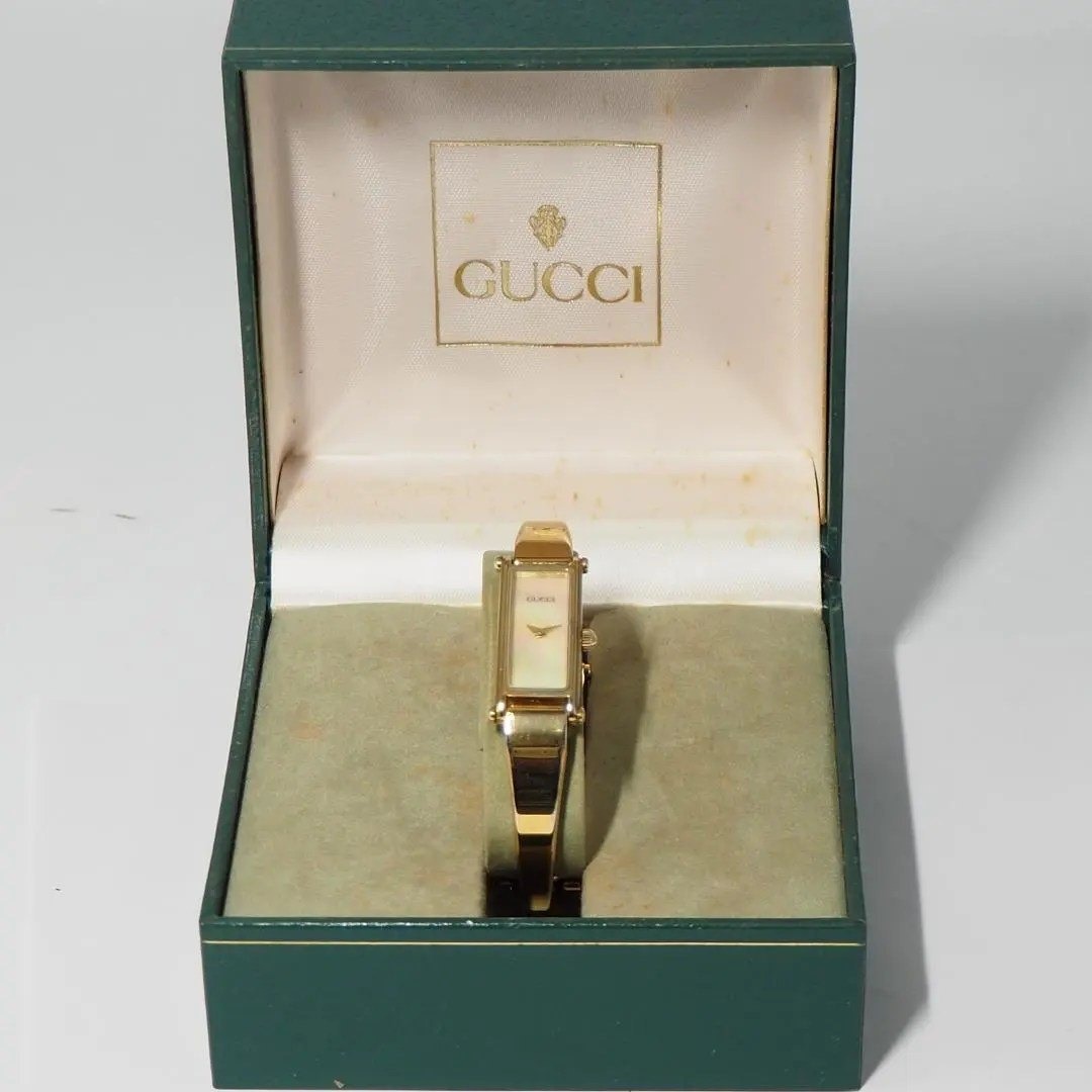 GUCCI - 美品 グッチ GUCCI 1500 バングルウォッチ シェル 腕時計 箱