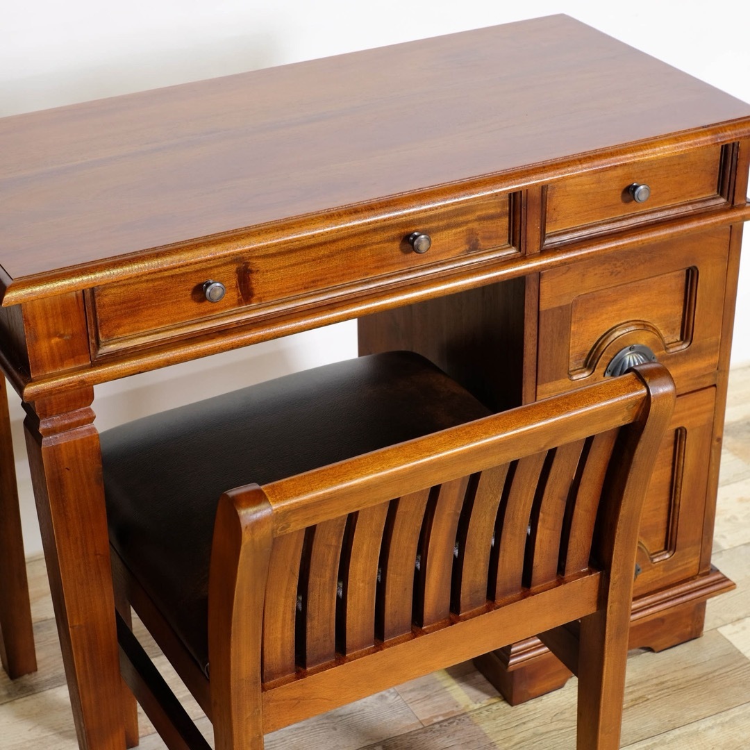 B 新品 アジアン デスク アンティーク カントリー 書斎 カフェ 机