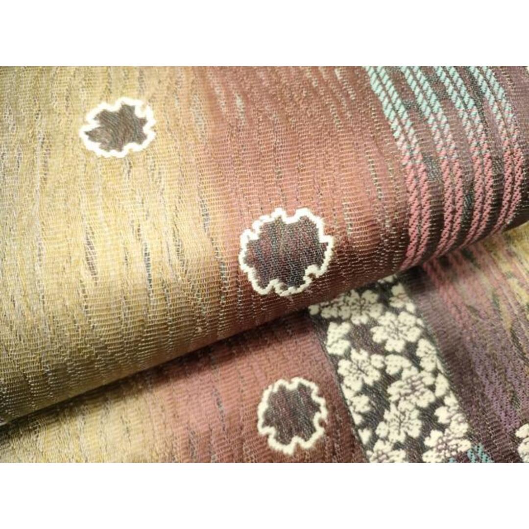 平和屋着物○六通柄袋帯 唐織 芭蕉系バンブー和紙織 舞桜 正絹 逸品 未
