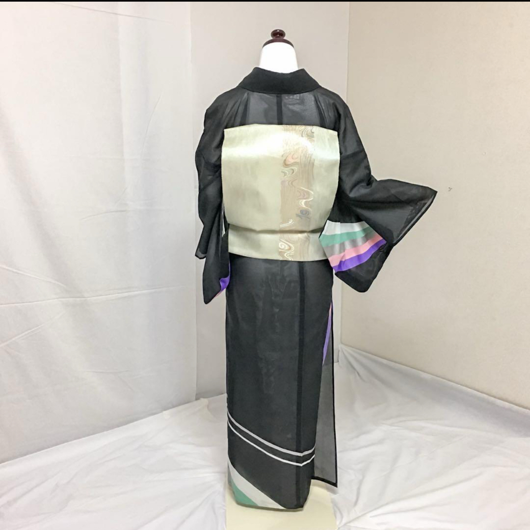 夏物 薄物 絽 化繊 訪問着 フルセット 4点 式典 マ3-9の通販 by (株