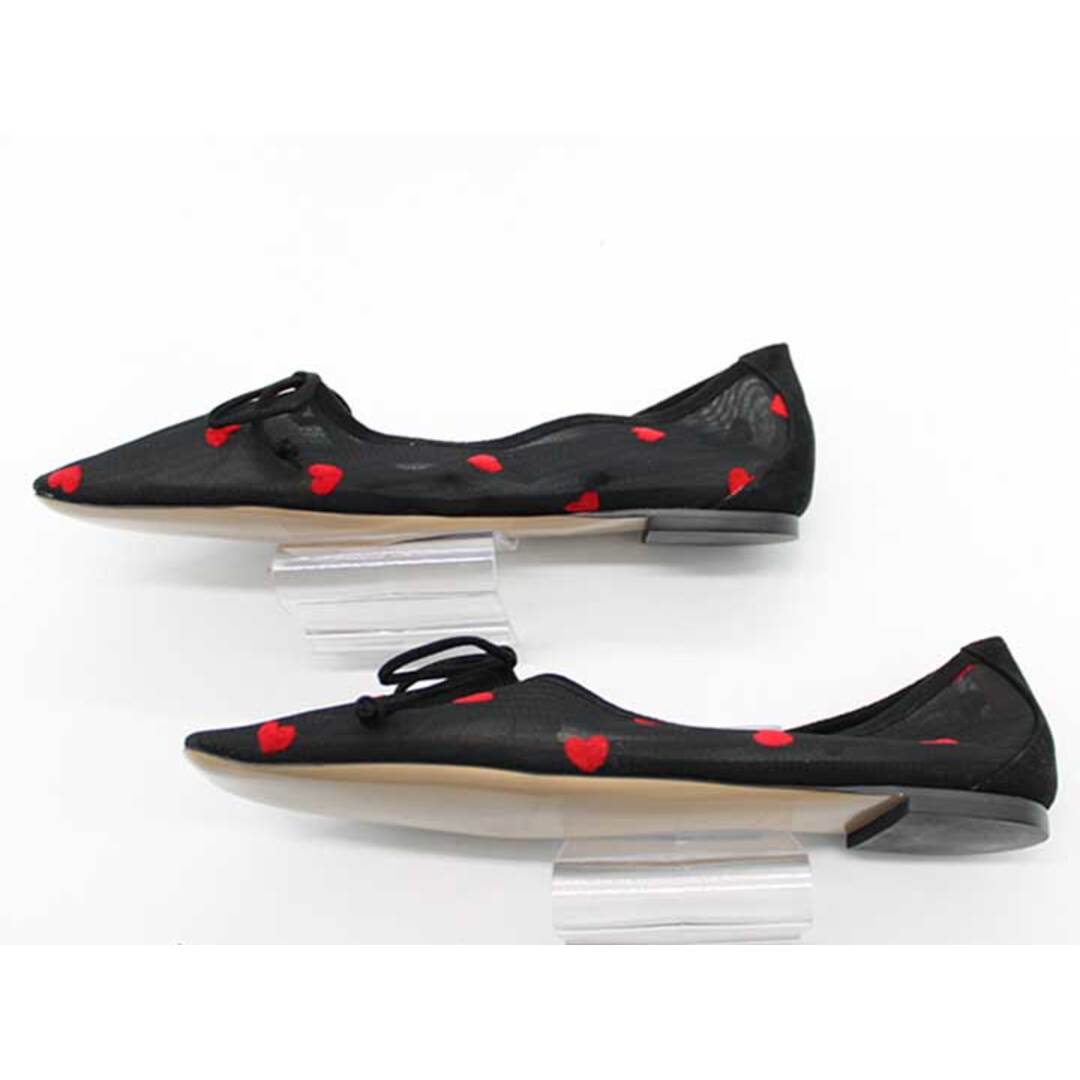PIPPICHIC - ピッピシック AMBER ハート柄フラットシューズ ブラック