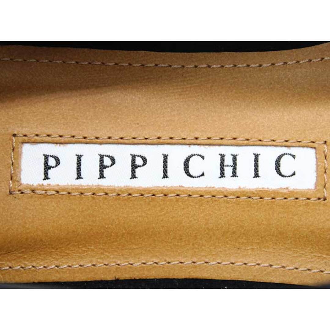 PIPPICHIC - ピッピシック AMBER ハート柄フラットシューズ ブラック