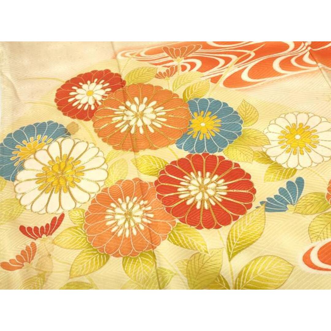 平和屋着物□豪華振袖 駒刺繍 流水菊文 金彩 正絹 逸品 DABB2997qpの