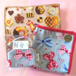 専用】近沢レース タオル ハンカチ スヌーピー 紺 & ブルー 2枚セット