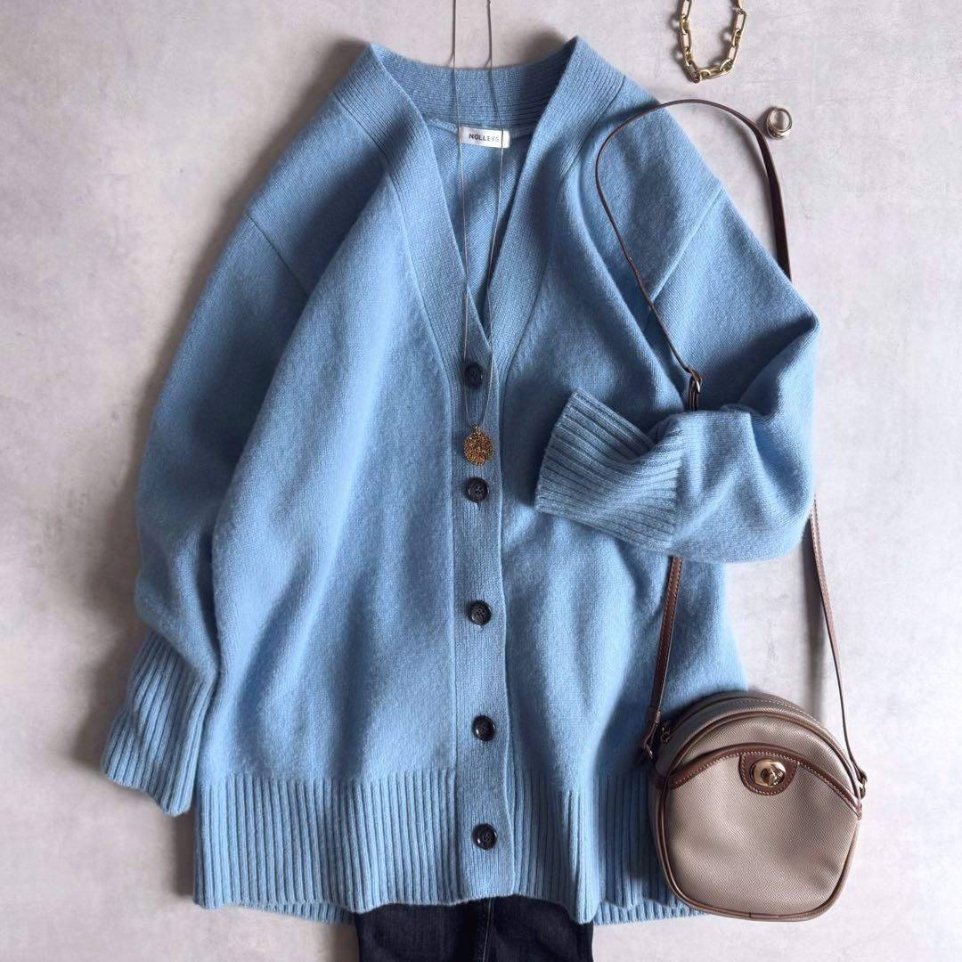 NOLLEY'S - 美品△定価1.7万△NOLLEY'S カシミヤ混 カーディガン V