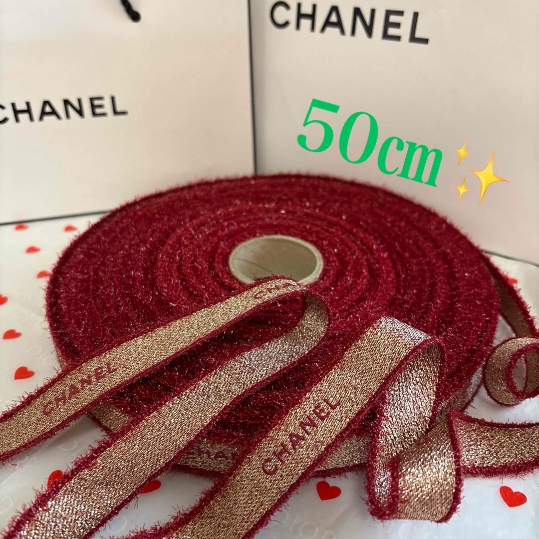 CHANEL - CHANEL最新2026/レッド×レッドロゴ✨ラッピングリボン【幅2