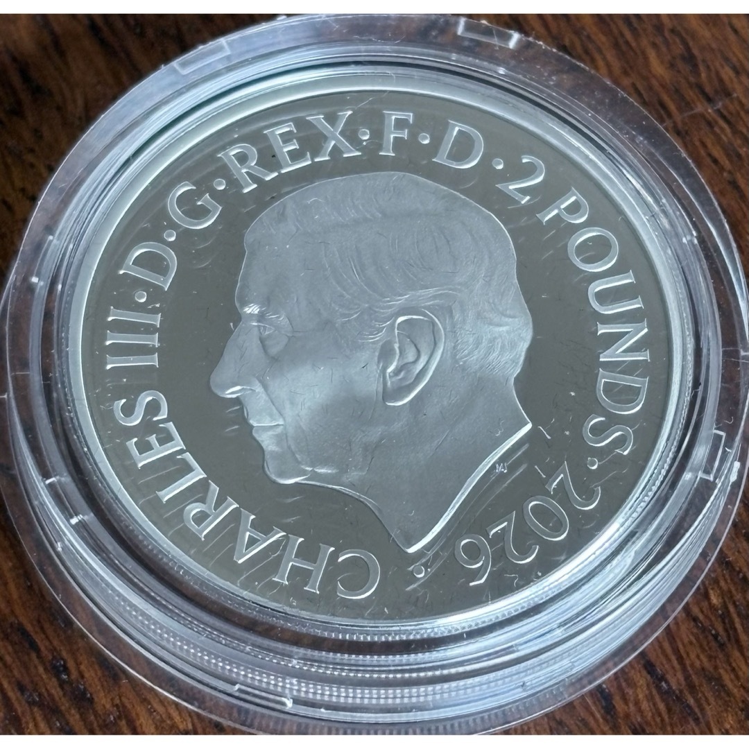2026イギリス エンジェル（天使とドラゴン） 2ポンド シルバープルーフ