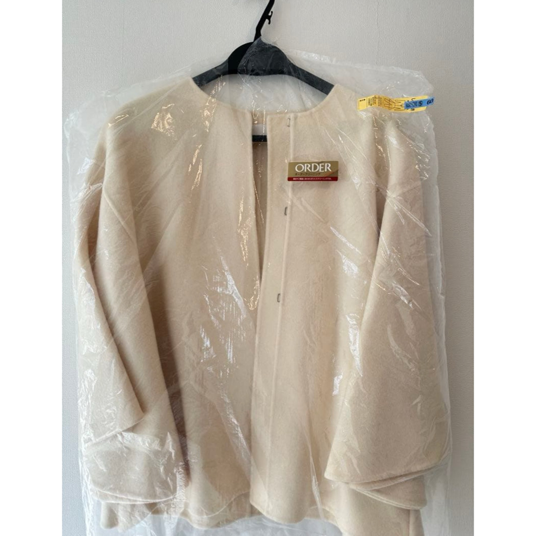 M-premier - 定価5.8万【mid】m-premier ノーカラーフレアケープコート