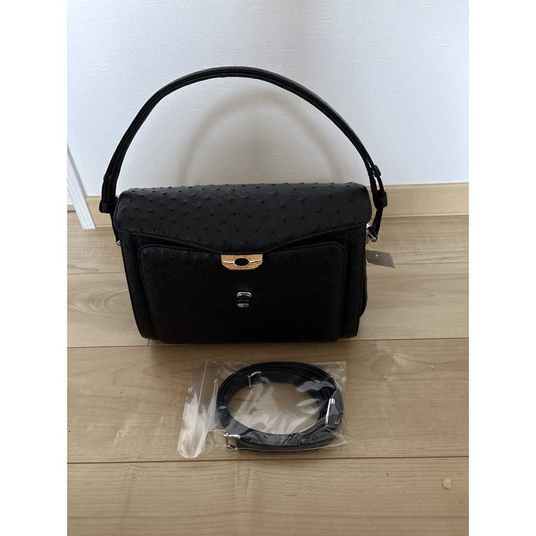 本革オーストリッチ ハンドバッグ