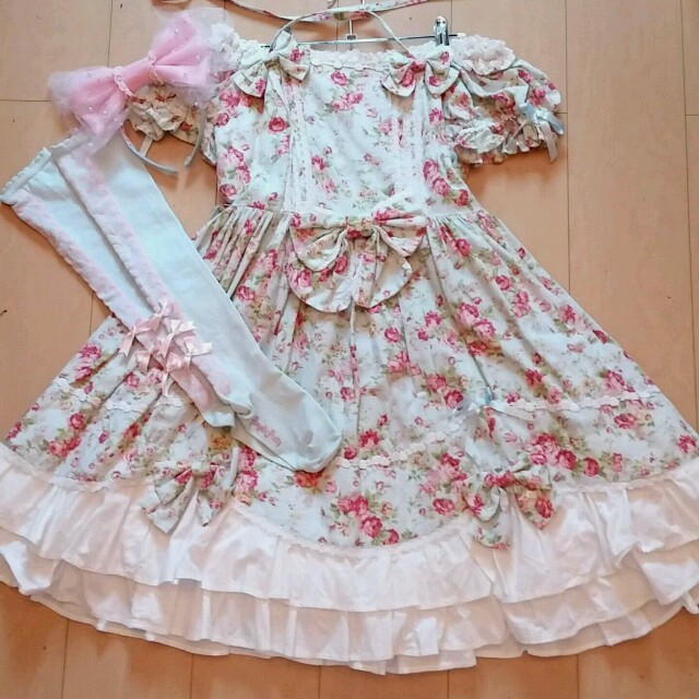 Angelic Pretty - pretty サックス 花柄 ワンピース ロリィタ ロリータ