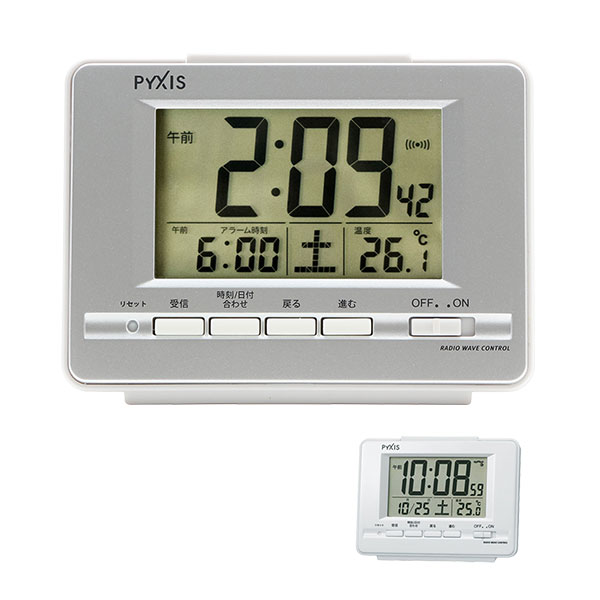セイコークロック社製 PYXIS（ピクシス）温度表示付電波時計 NR535
