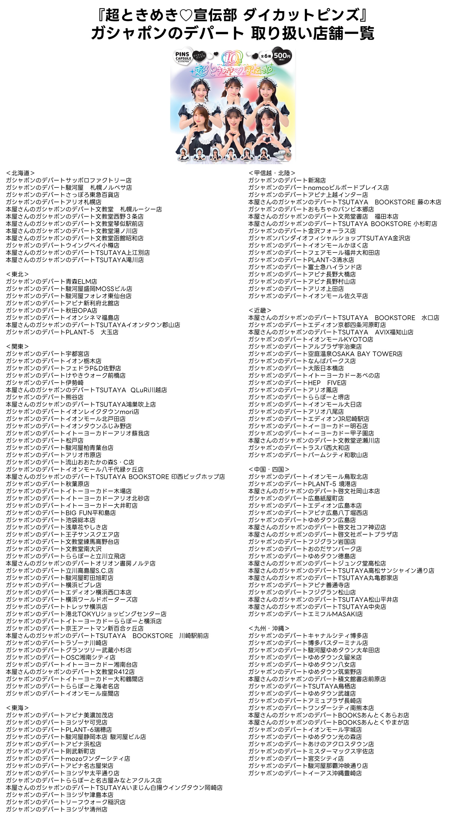 超ときめき♡宣伝部 10th Anniversary記念 カプセルトイ『ダイカット