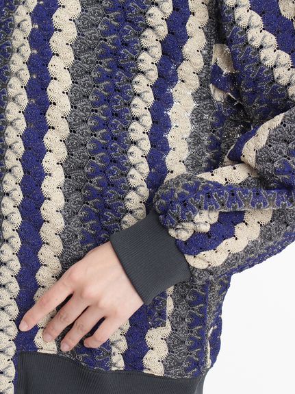 ラメバルファスレースジップアップブルゾン（ブルゾン）｜H.A.K（ハク