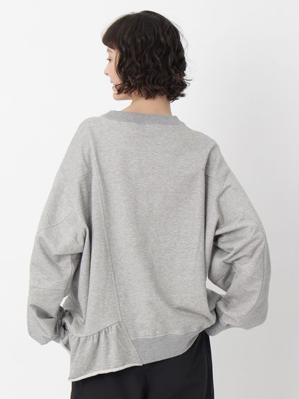 ハイゲージミニ裏毛アシンメトリーフリルスウェット（スウェット