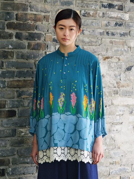 SUPER HAKKA×椎木彩子 「Turnip」/「Hyacinth」プリントブラウス