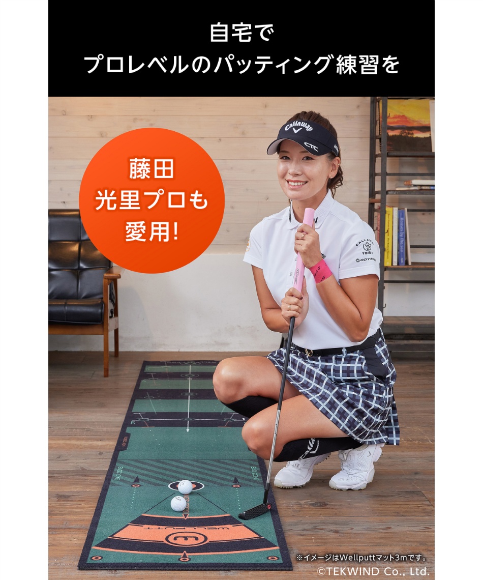 ウェルパット(Wellputt) ゴルフ パターマット Wellputtマット3m MAT-3M