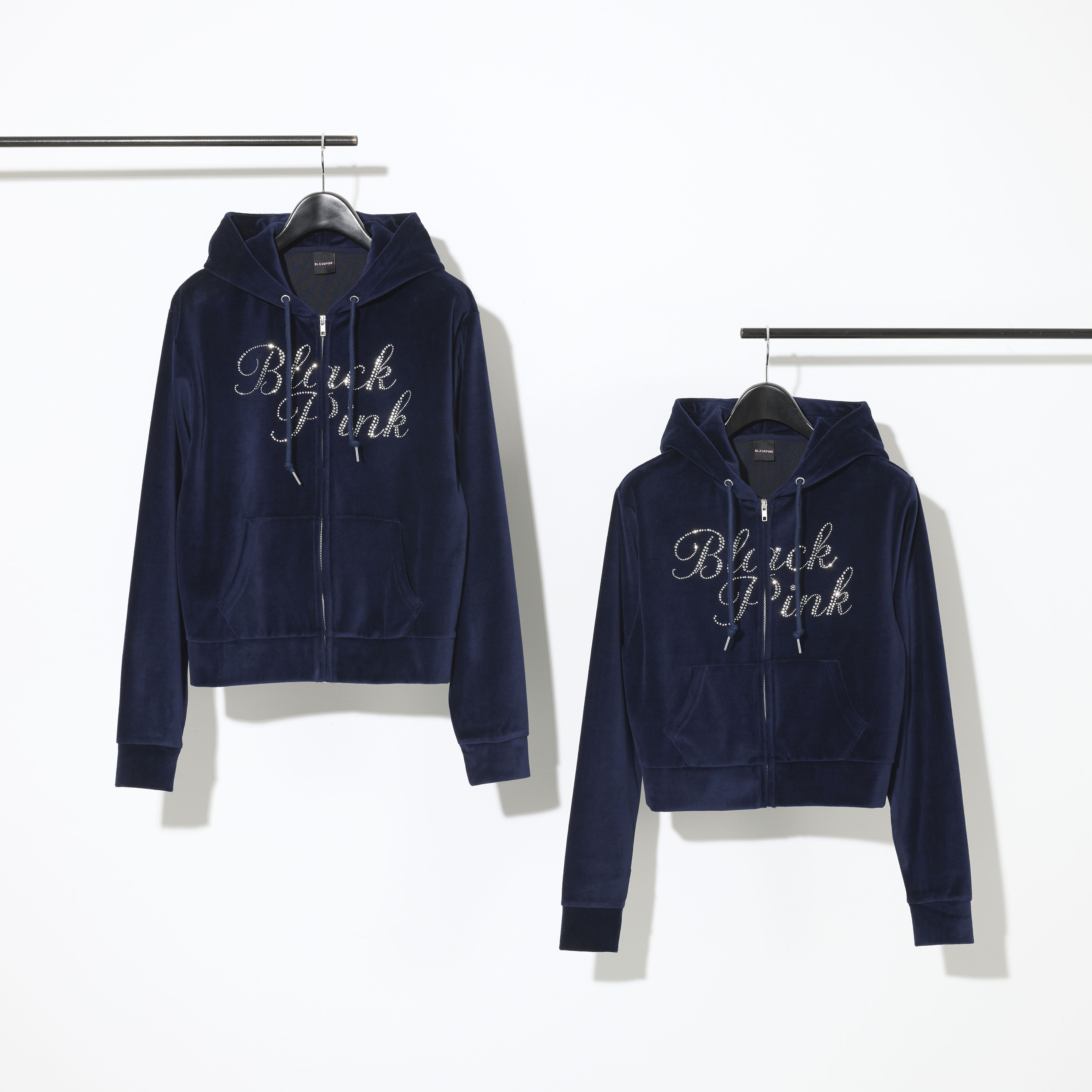 POP-UP限定】ベロアジップアップフーディー -RHINESTONE-（NAVY）