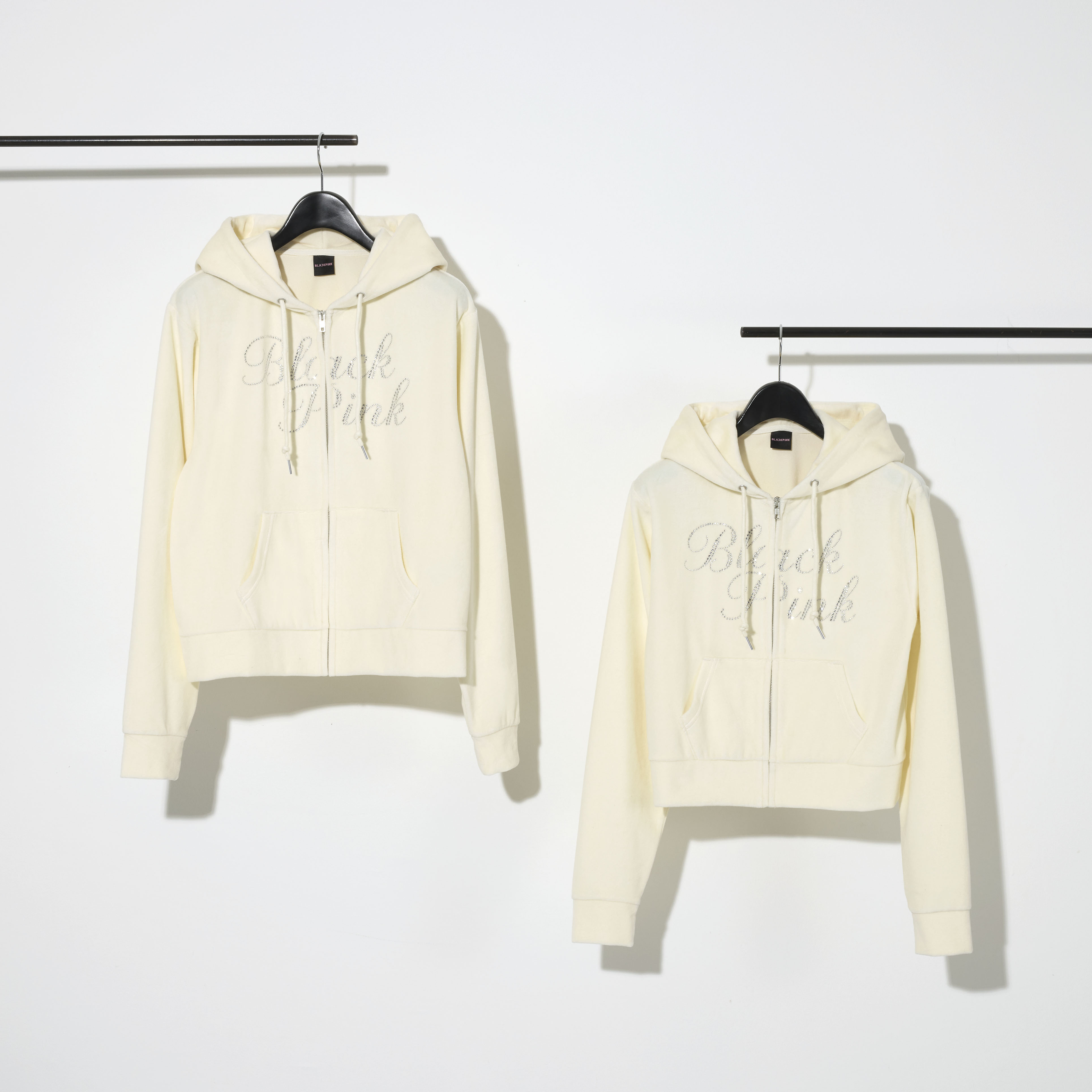 POP-UP限定】ベロアジップアップフーディー -RHINESTONE-（IVORY）