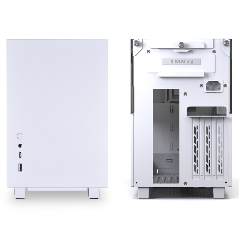 Lian Li Q58W4 Mini-ITX PCIE 4.0 Tempered Glass Case - White | OcUK