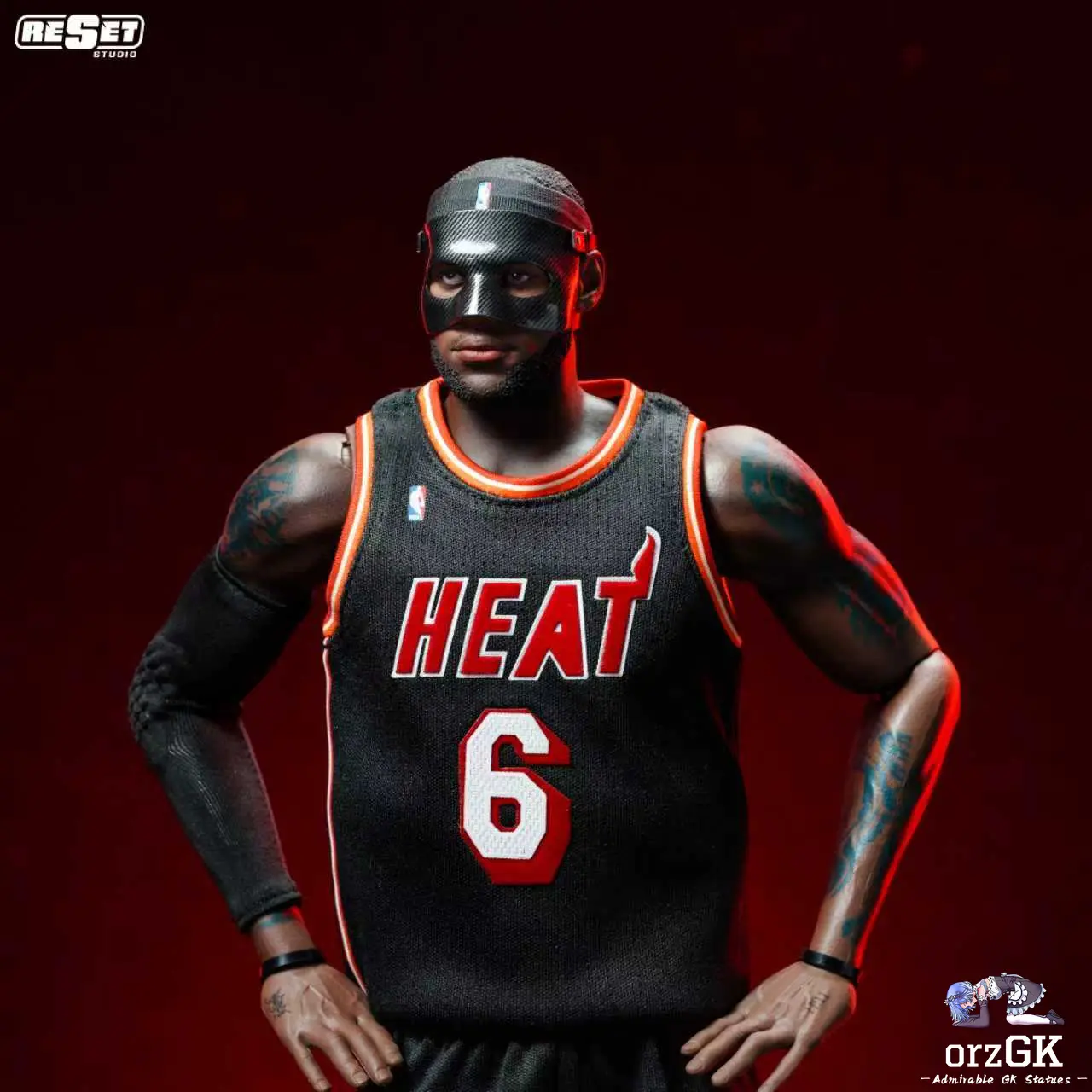 Reset Studio - Miami Heat Black Mask LeBron James 1/6 Scale