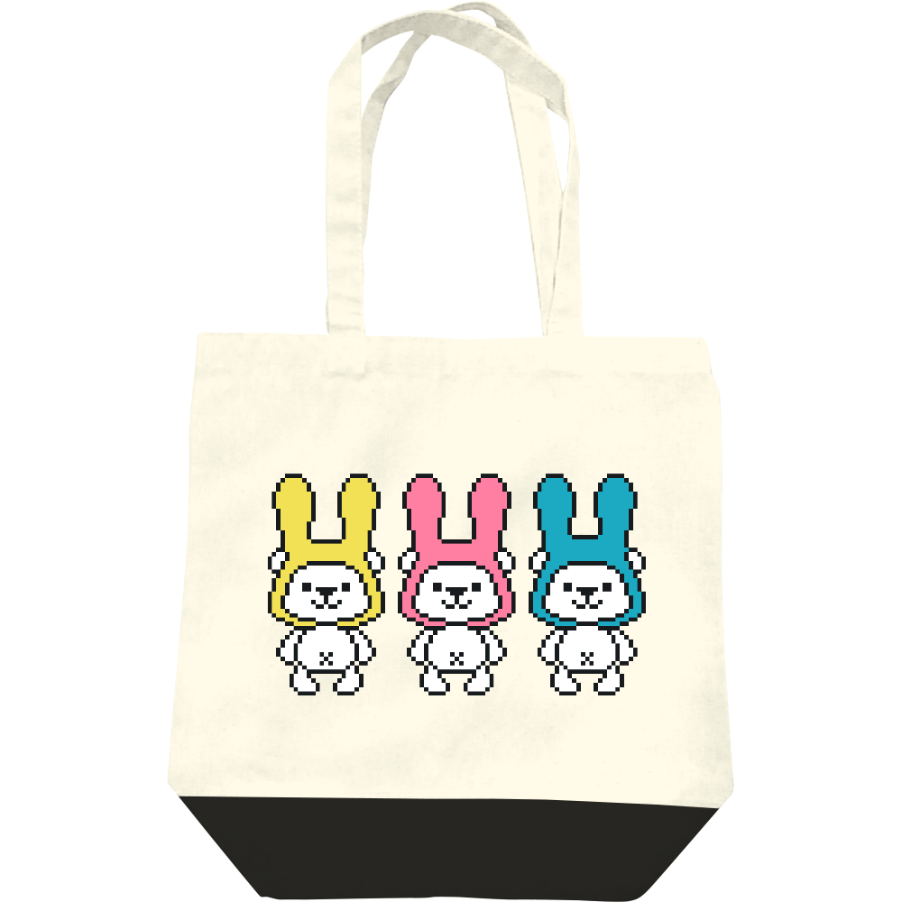 ドット絵 ウサギくまレギュラーキャンバストートバッグ(M)の商品購入