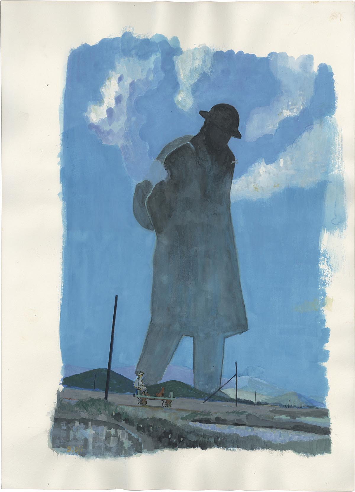 3593] 鈴木翁二 直筆カラーイラスト