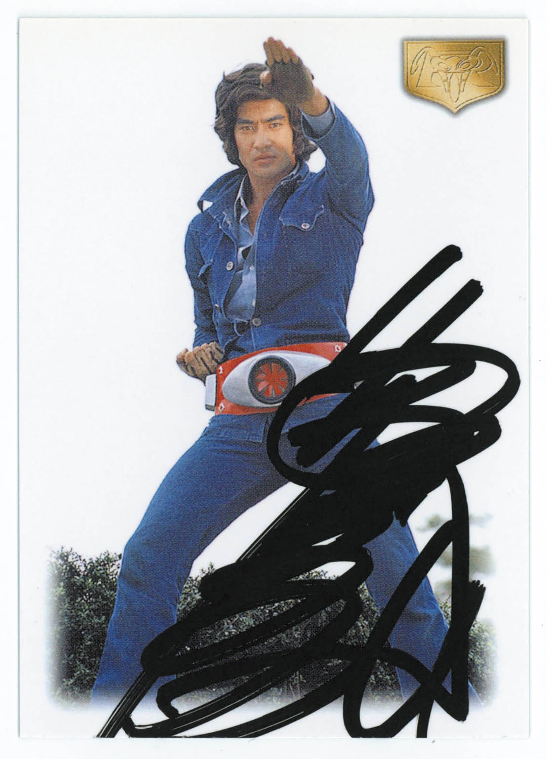 2343] 本郷猛役/藤岡弘 直筆サインカード