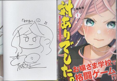 江島絵理 直筆イラストサイン本「対ありでした｡ ~お嬢さまは格闘ゲーム