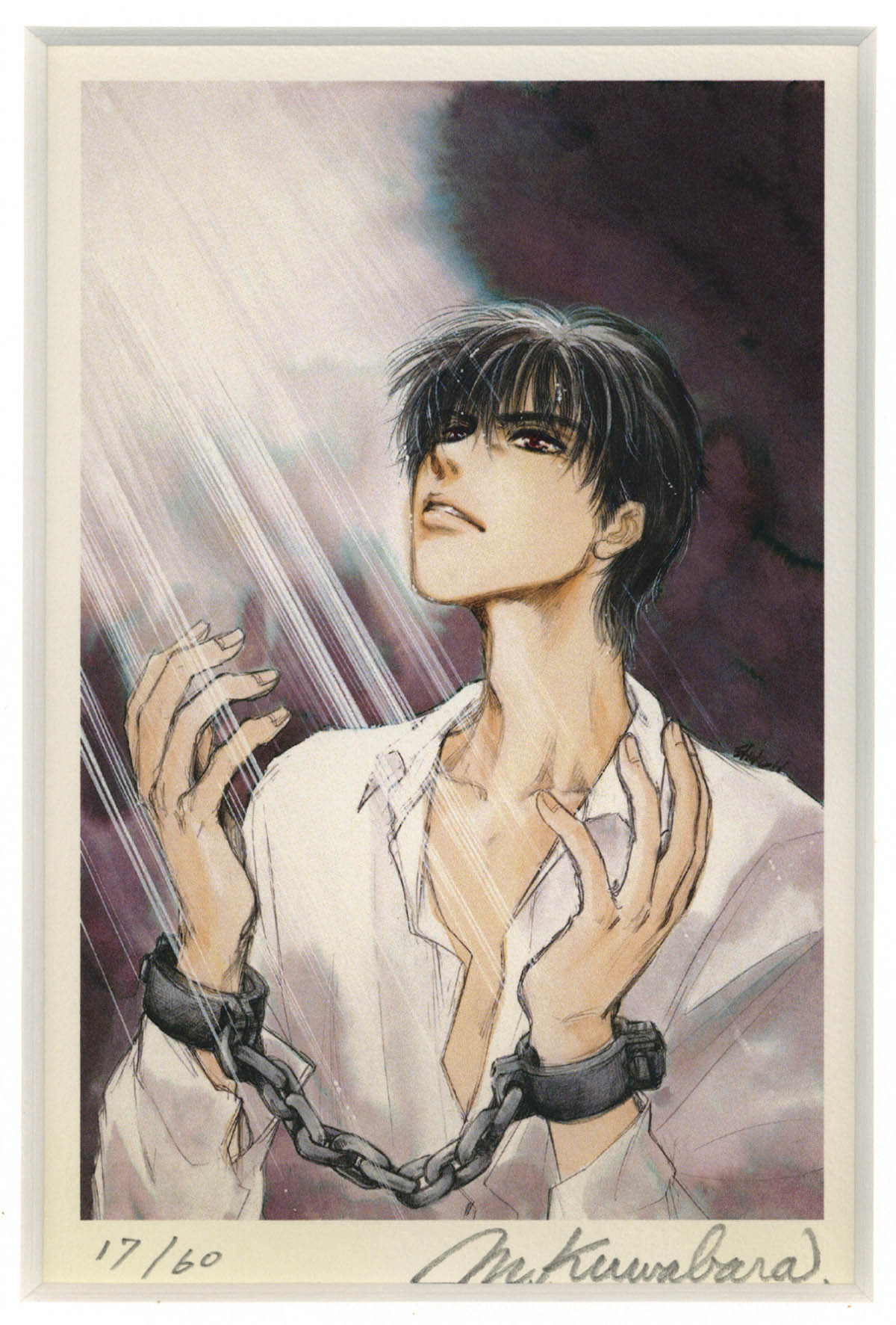 7417] 桑原水菜 直筆サイン入りカラー複製イラスト「炎の蜃気楼」