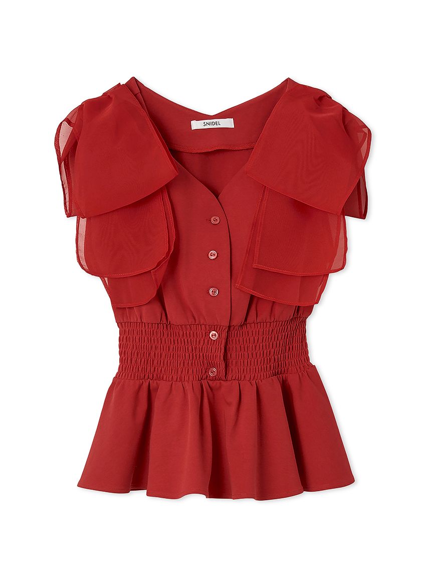 ウエストシャーリングリボンカットプルオーバー(Tシャツ・カットソー