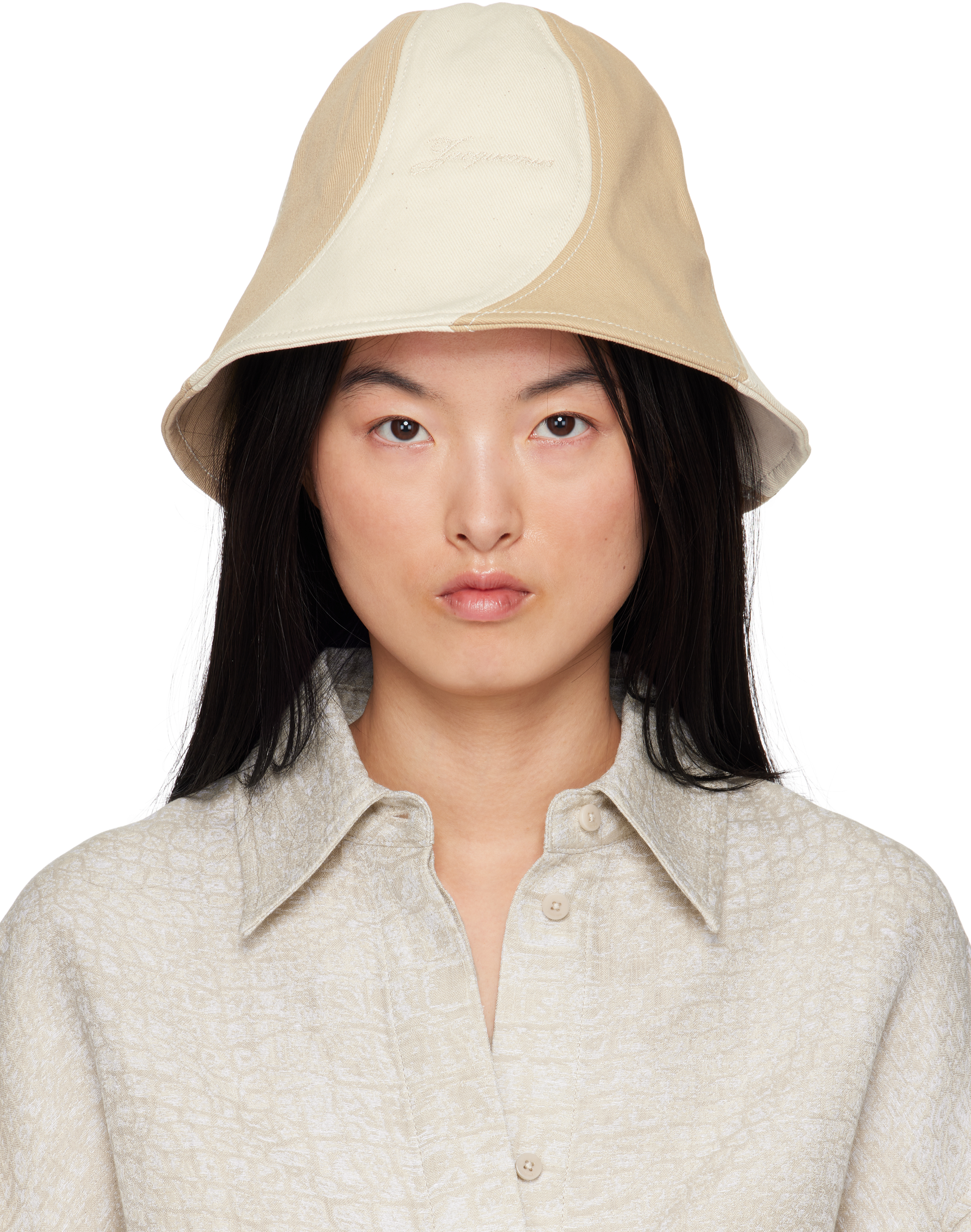 Off-White & Beige La Croisière 'The Gelato' Bucket Hat by
