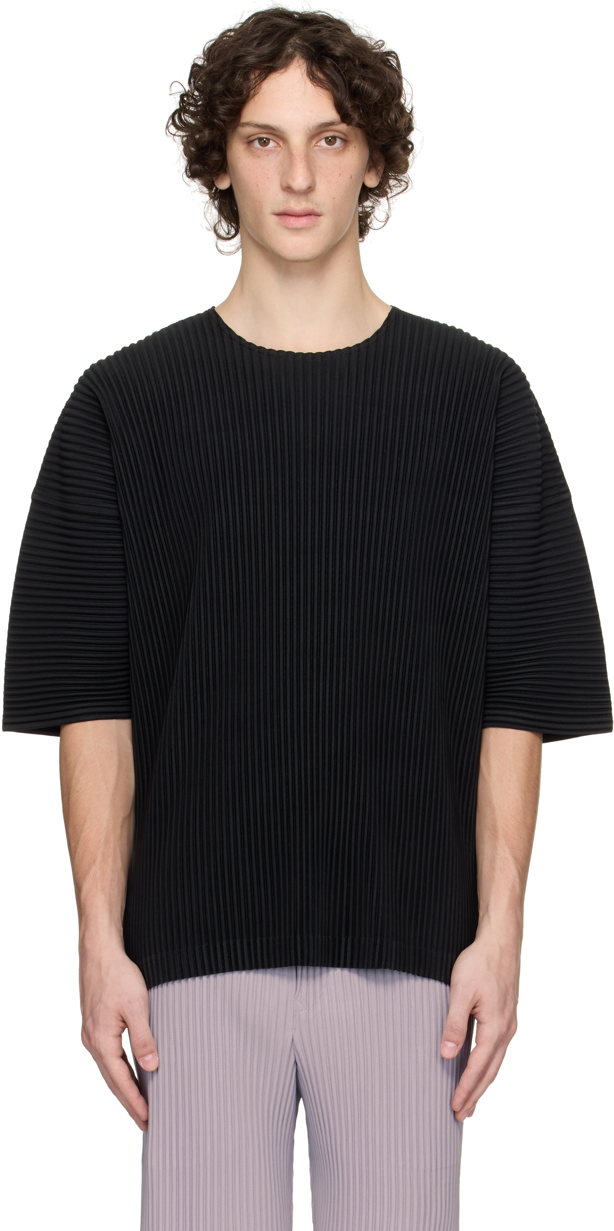 Black Monthly Color May T-shirt by HOMME PLISSÉ ISSEY MIYAKE on Sale
