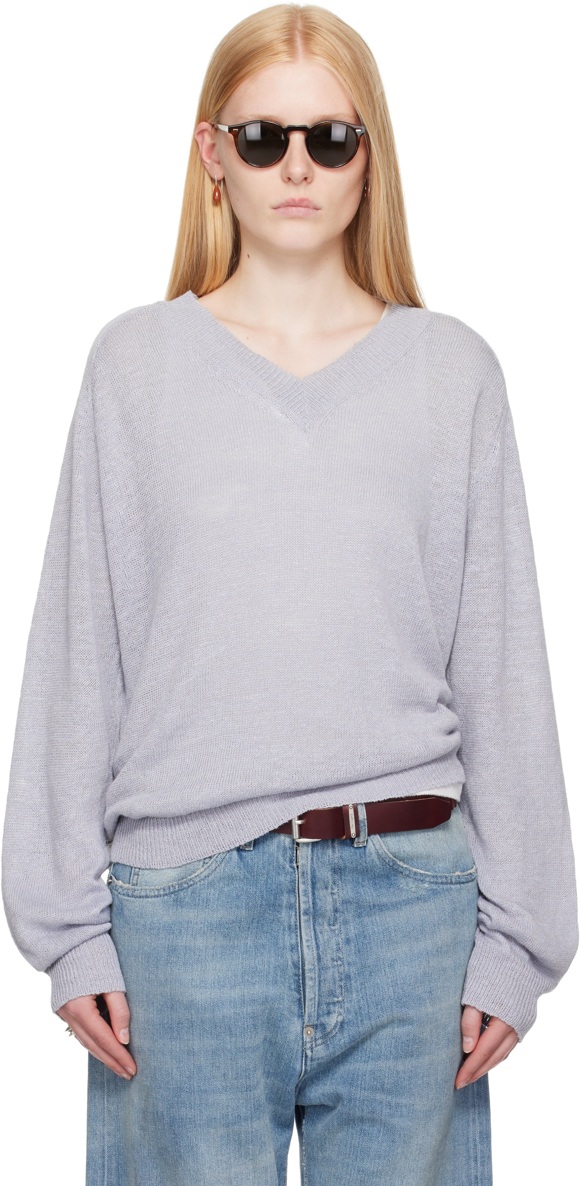 Blue Rue V-Neck Sweater by OUR LEGACY on Sale