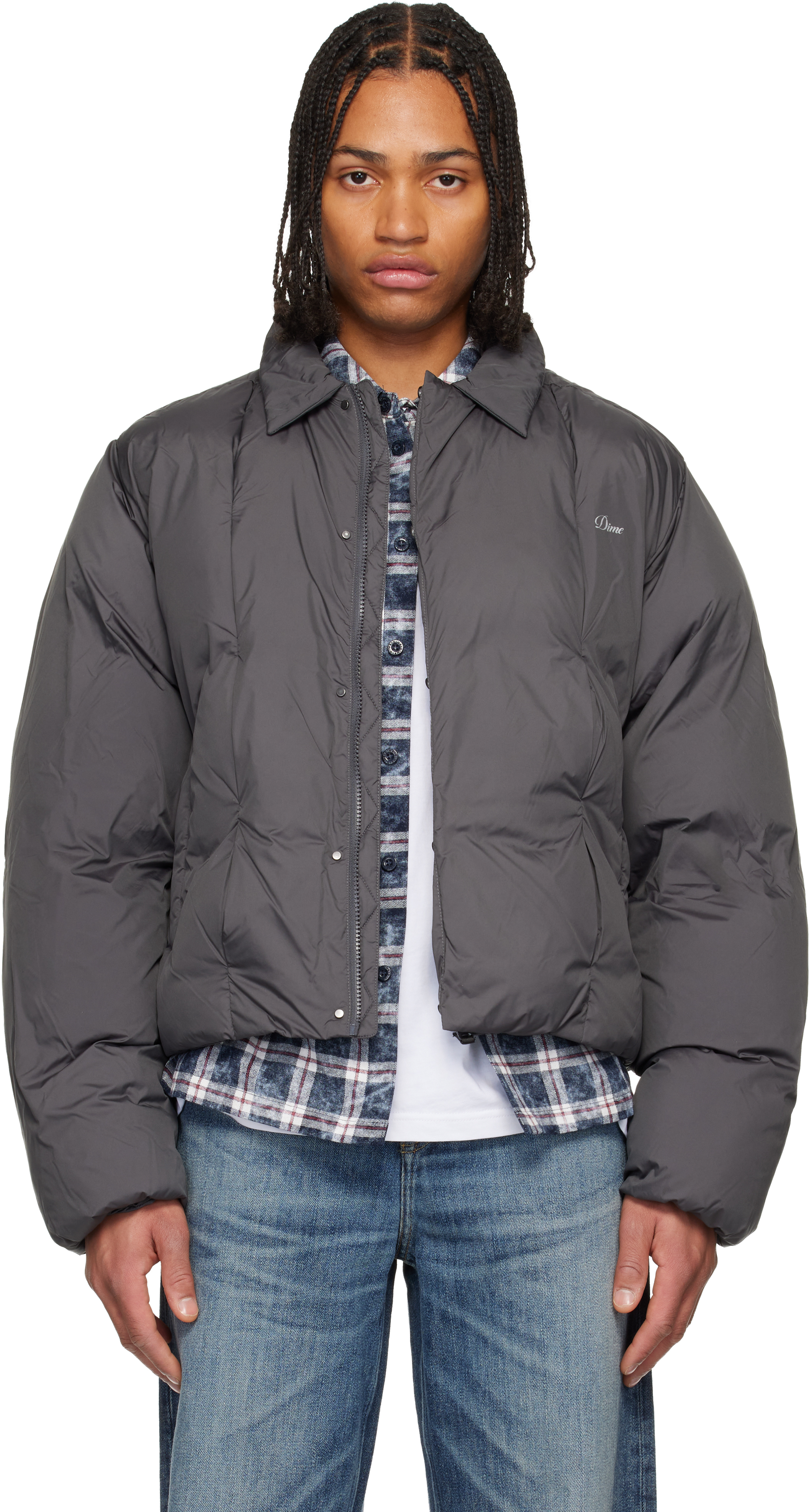Dime: グレー タック パファージャケット | SSENSE 日本