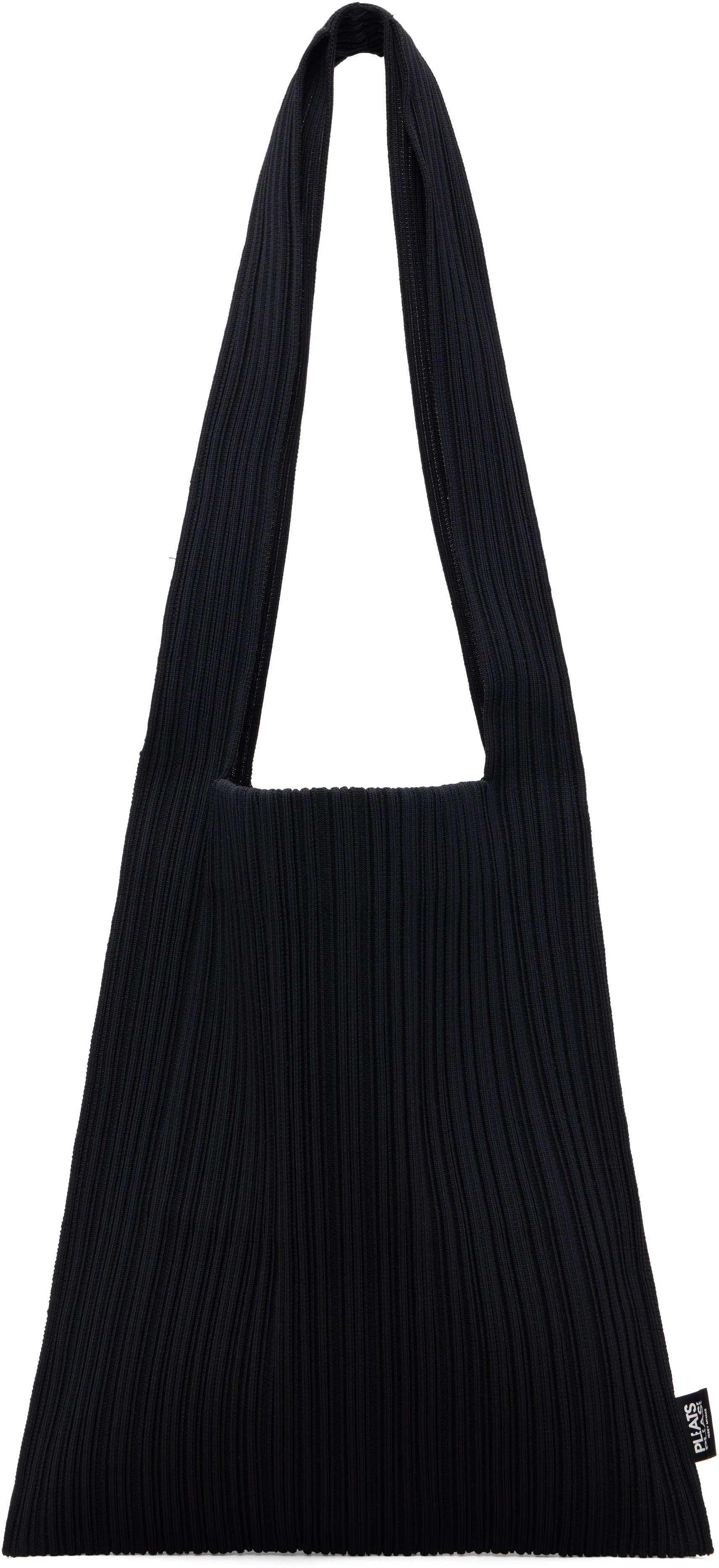 PLEATS PLEASE ISSEY MIYAKE: Black Crepe Knit Tote | SSENSE