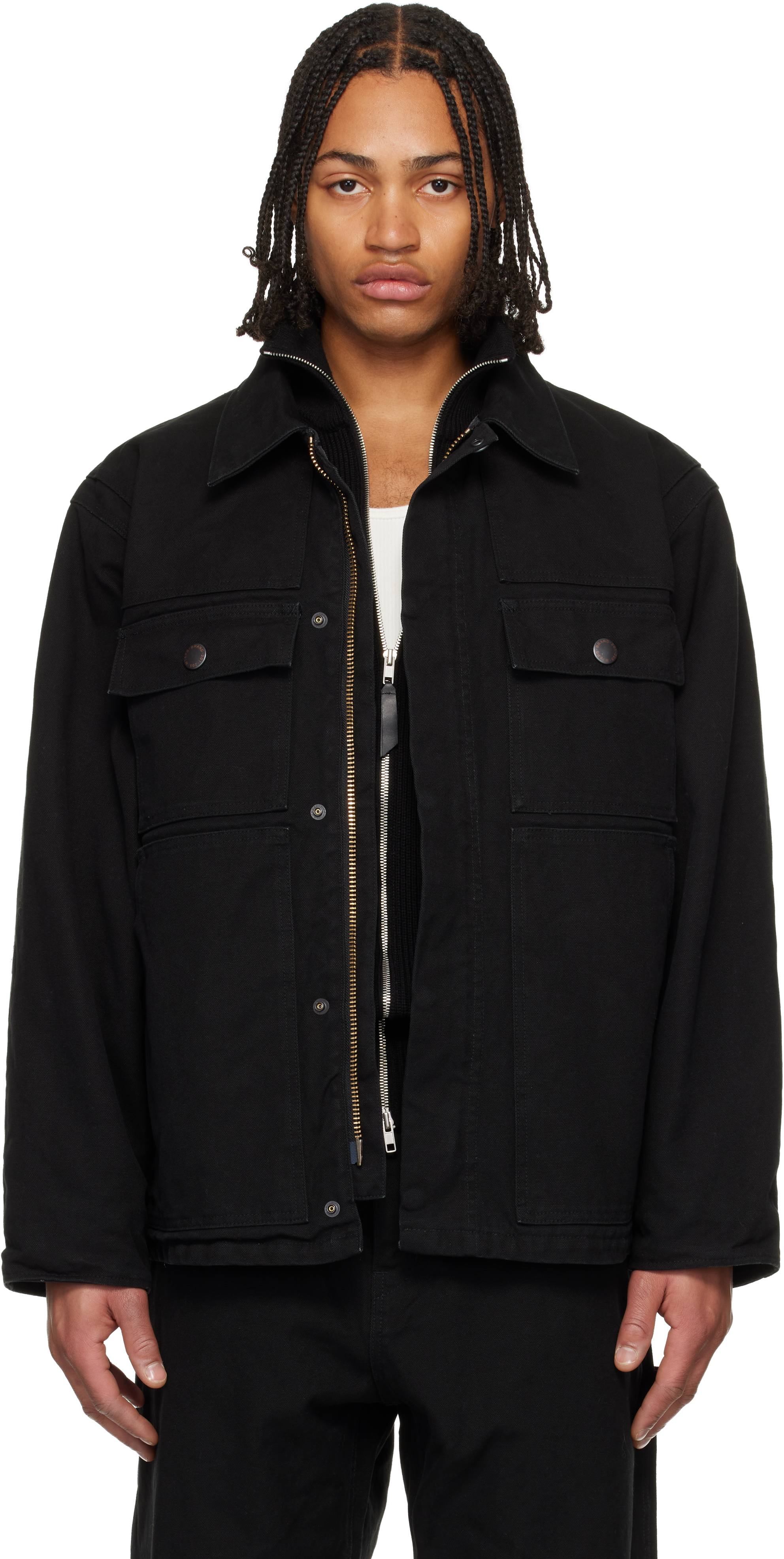 WTAPS: Black Mich Jacket | SSENSE Canada