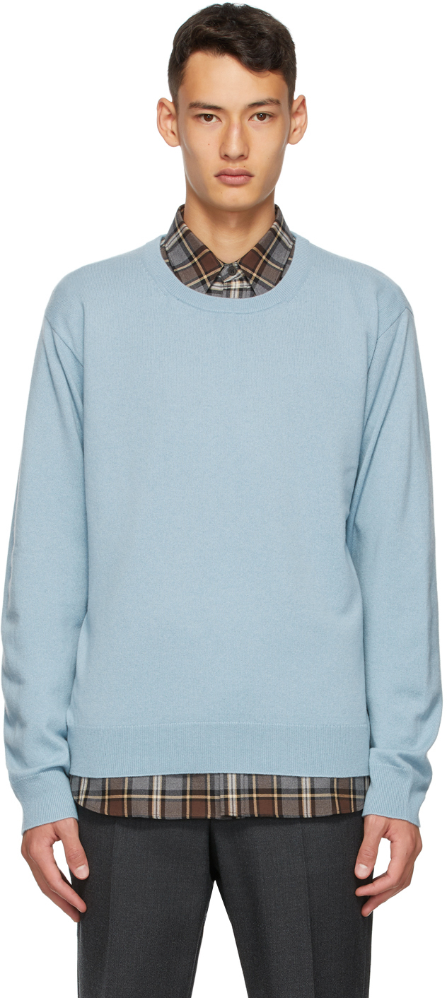 Dries Van Noten: Blue Cashmere Sweater | SSENSE