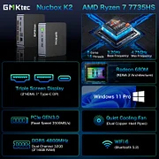 GMKtec AMD Ryzen 7 7735HS Mini PC--NucBox K2 309.99