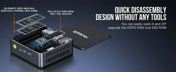 GMKtec AMD Ryzen 7 7735HS Mini PC--NucBox K2 309.99