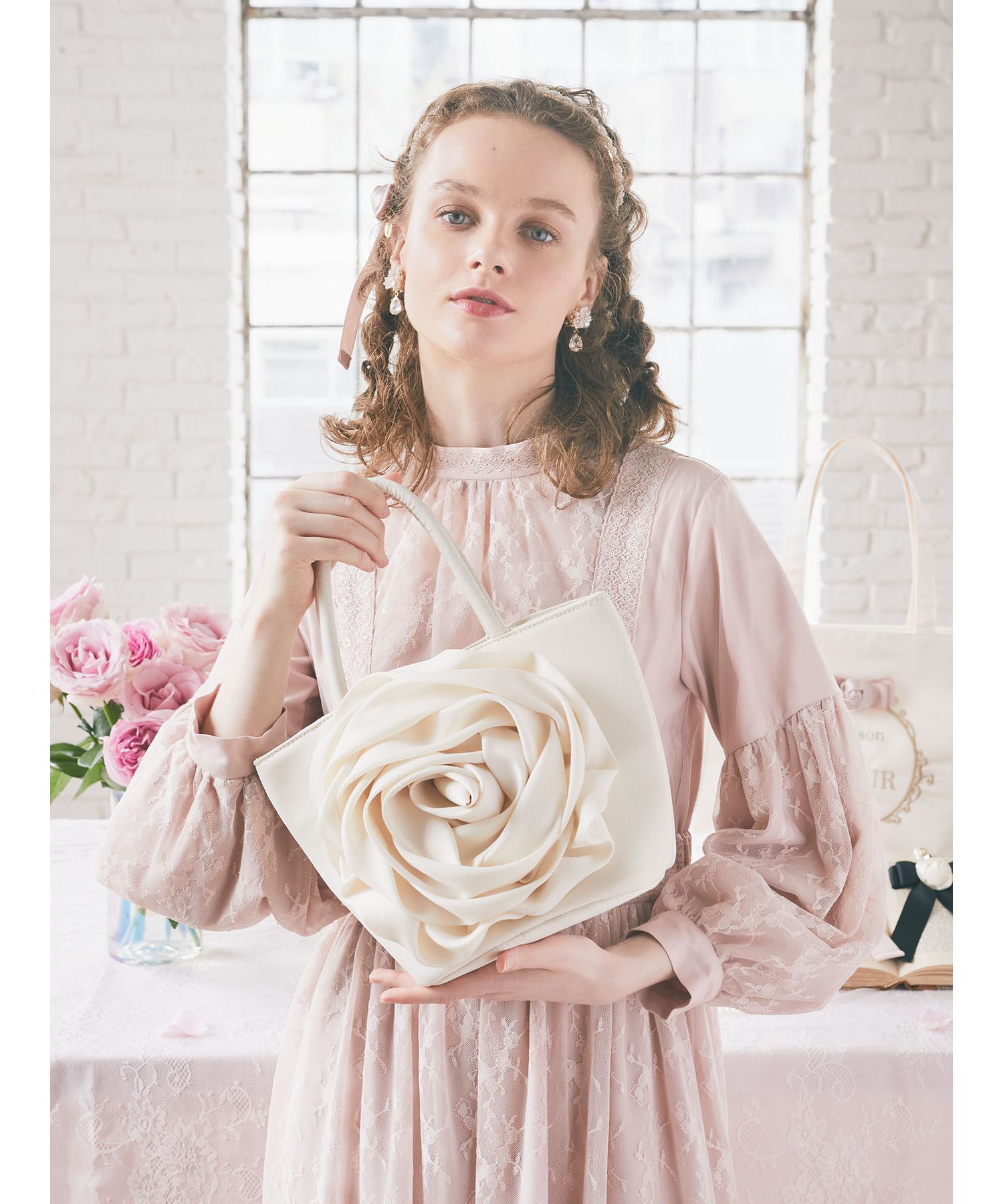 ビッグローズトートバッグ/Maison de FLEUR（メゾン ド フルール）の