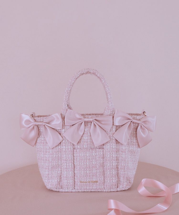 ピンクマニアボリュームリボン2WayトートMバッグ/Maison de FLEUR