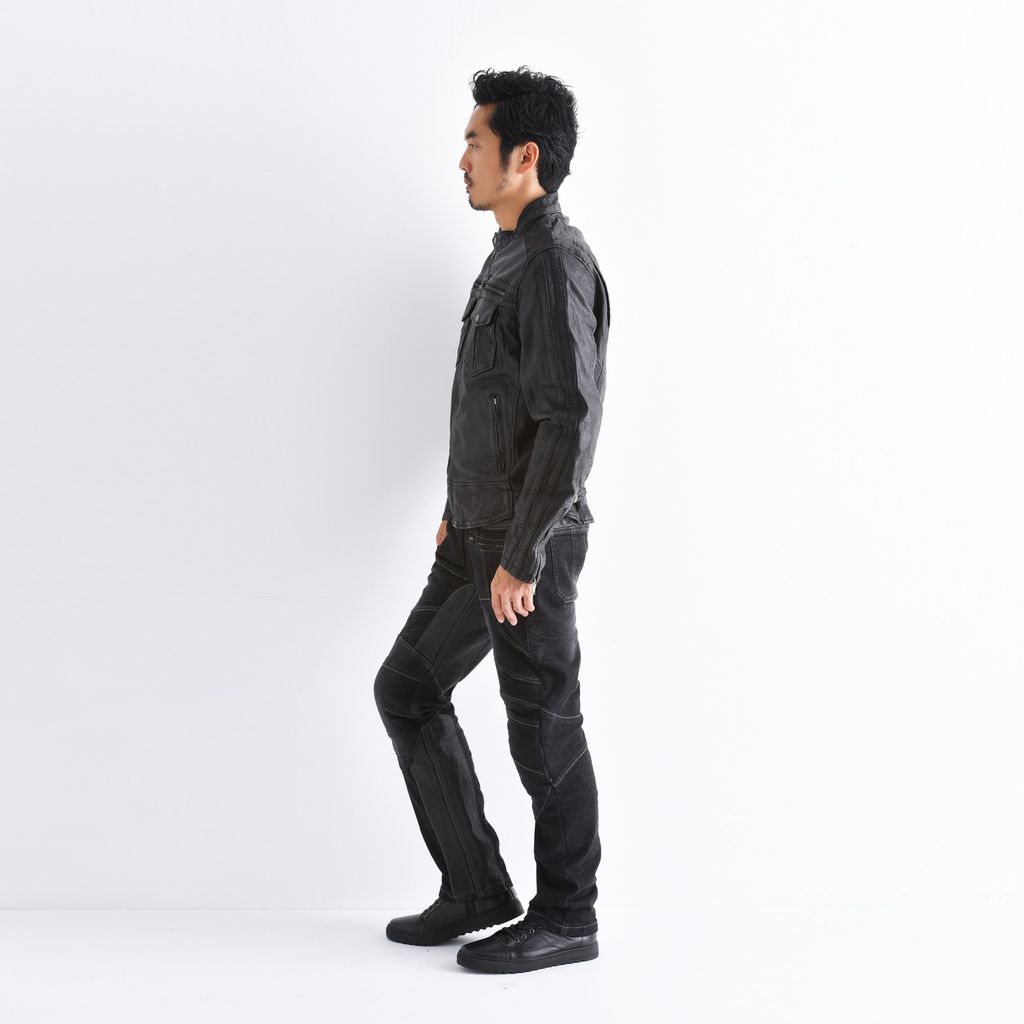 Webike | DEGNER デグナー 本革デニムガード付きデニムパンツ(DP-27-BK