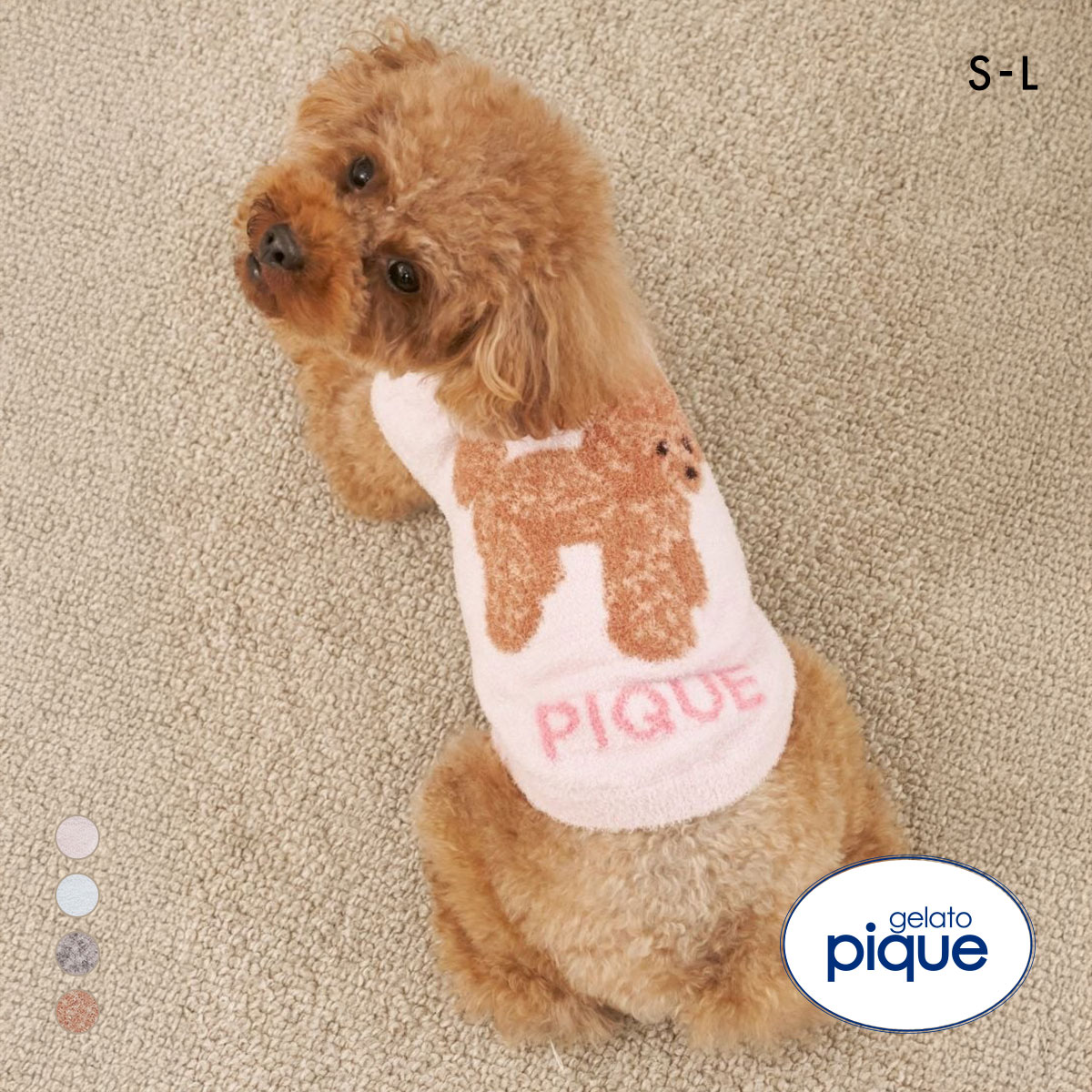 ジェラートピケ CAT&DOG スムーズィートイプードル柄ジャガードプル