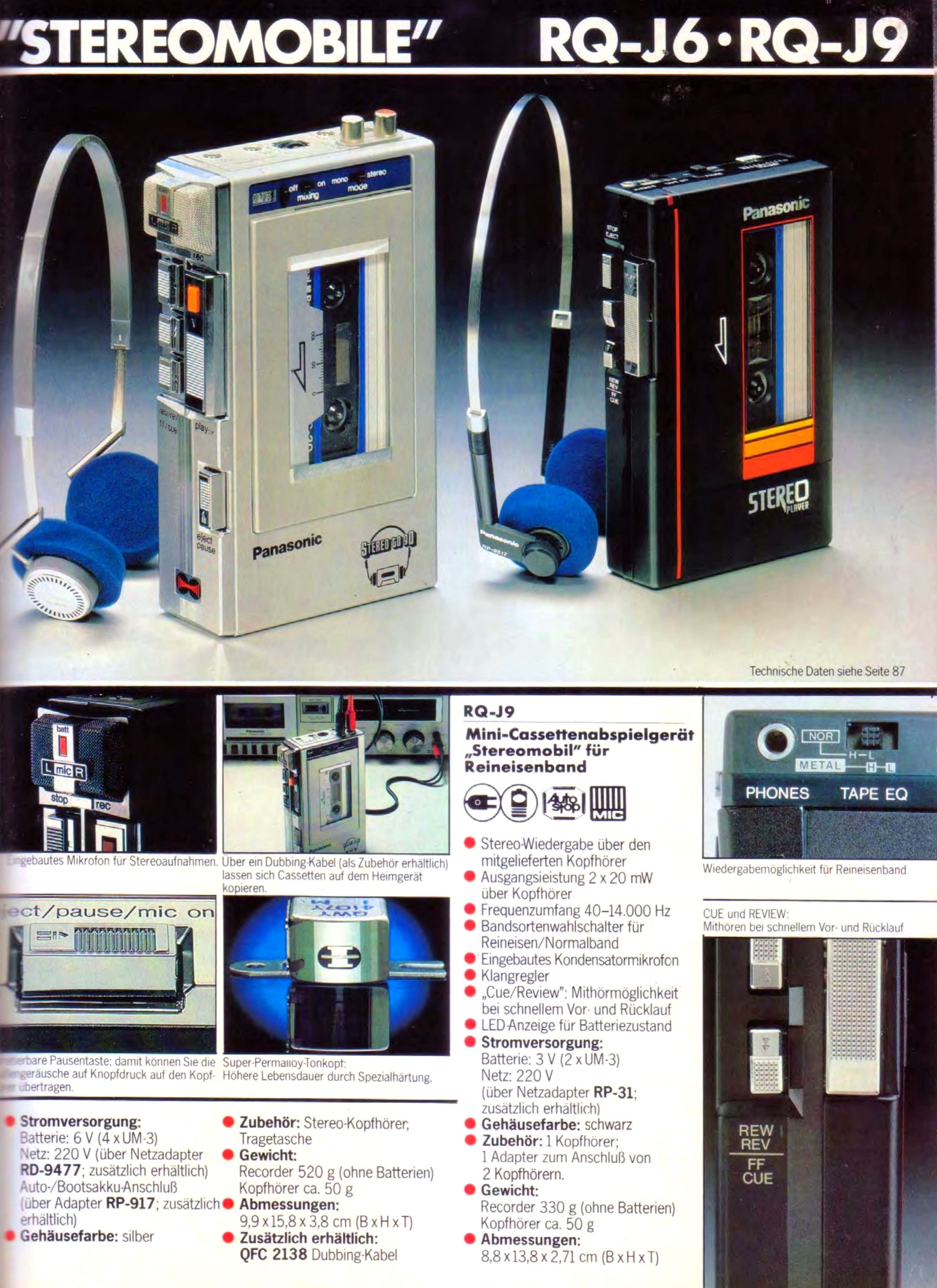 Panasonic RQ-J9 ▷ Walkman.land