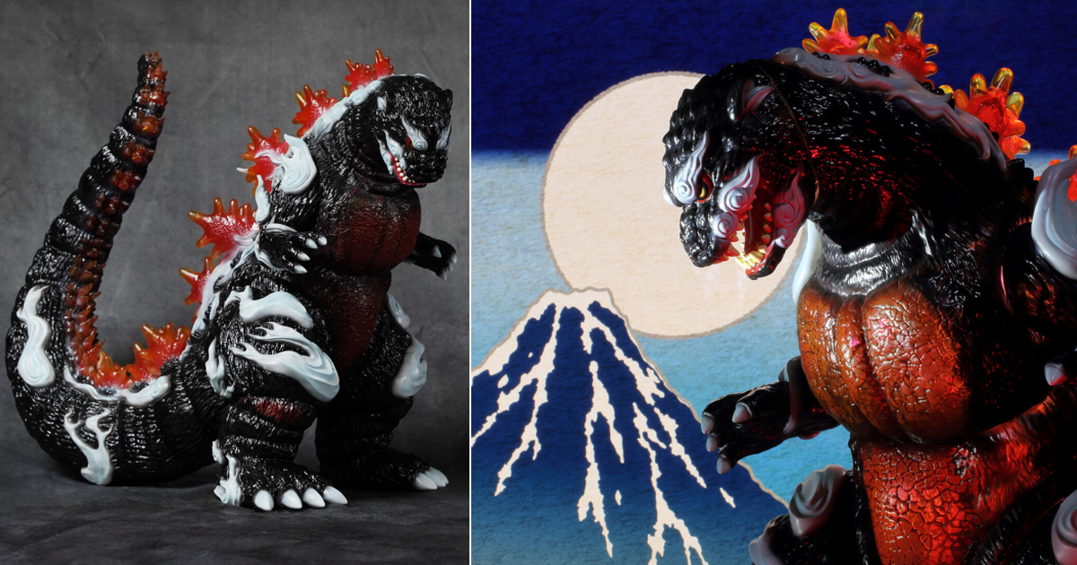 PLEX GODZILLA VINYL ART『GVA-BC ゴジラ1995 Frog Tree 浮世ノ絵（黒