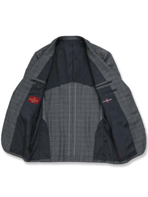 シルク混ウール レギュラーフィット 2ボタン3ピーススーツ 杢チェック